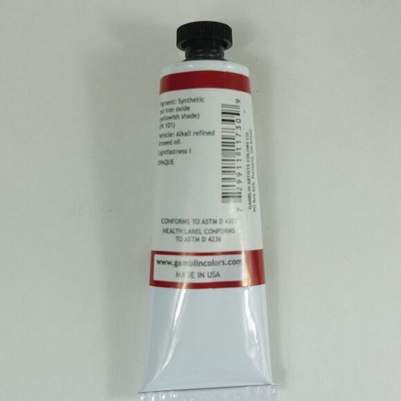 Gamblin Artist Oil Colors Venetian Red 37ml Series 3 - Picture 2 of 4